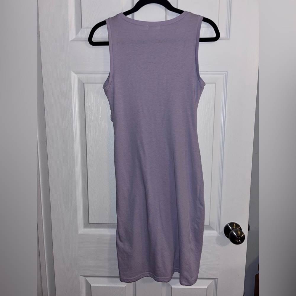 Leith Lavender Ruched Midi Dress Size Small - Picture 5 of 6